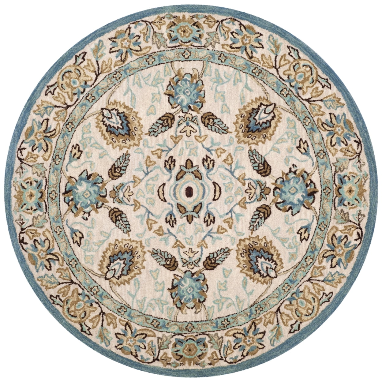 SAFAVIEH Antiquity Weldon Oriental Wool Area Rug, Peacock/Blue, 8' x 8