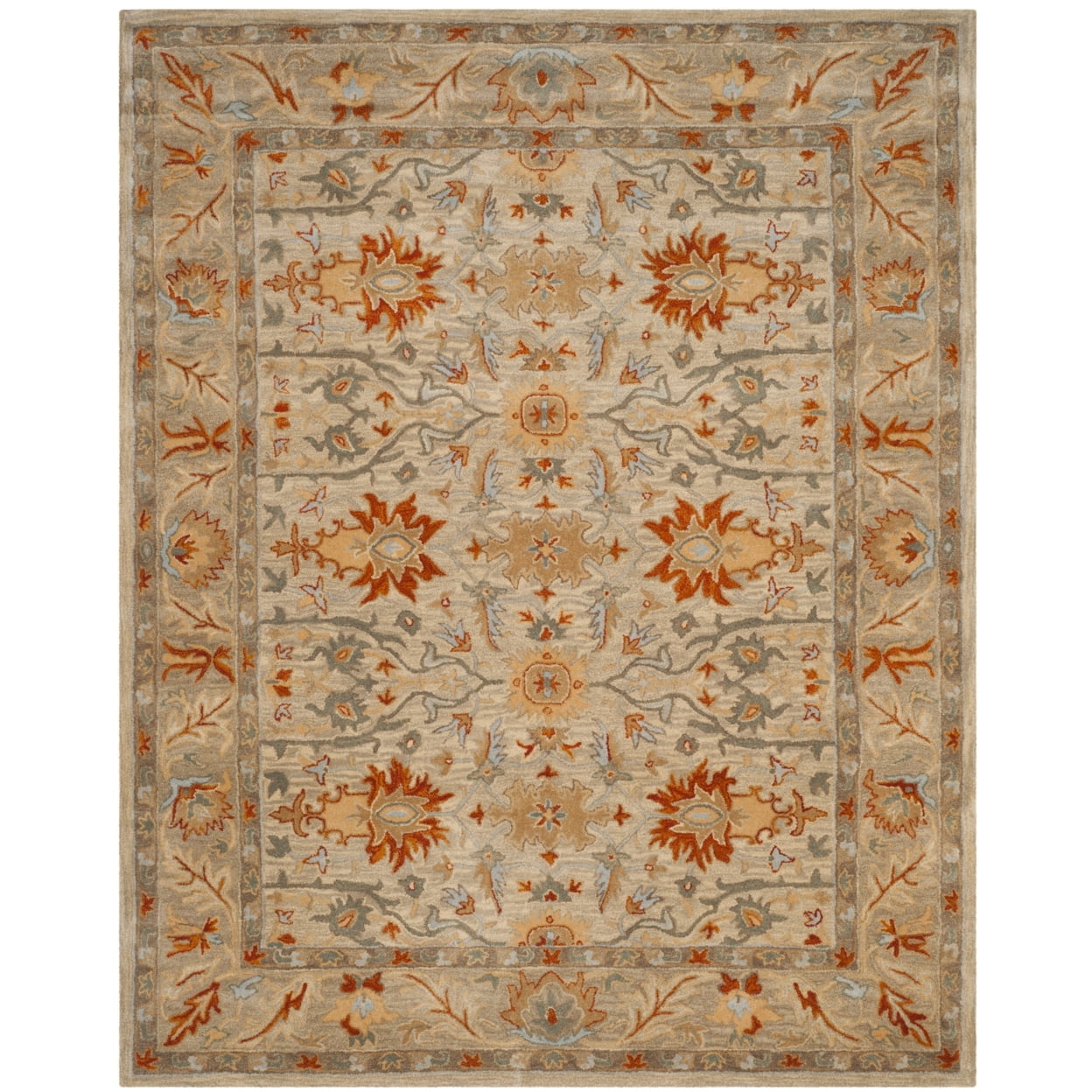 Antiquity Beige and Gray Wool Tufted Area Rug