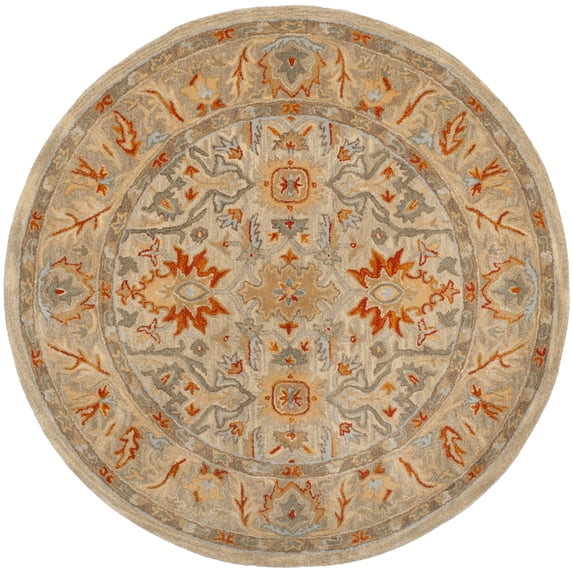 SAFAVIEH Antiquity Aloysius Oriental Wool Area Rug, Beige/Multi, 6' x 6' Round