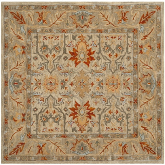 SAFAVIEH Antiquity Aloysius Oriental Wool Area Rug, Beige/Multi, 6' x 6' Square