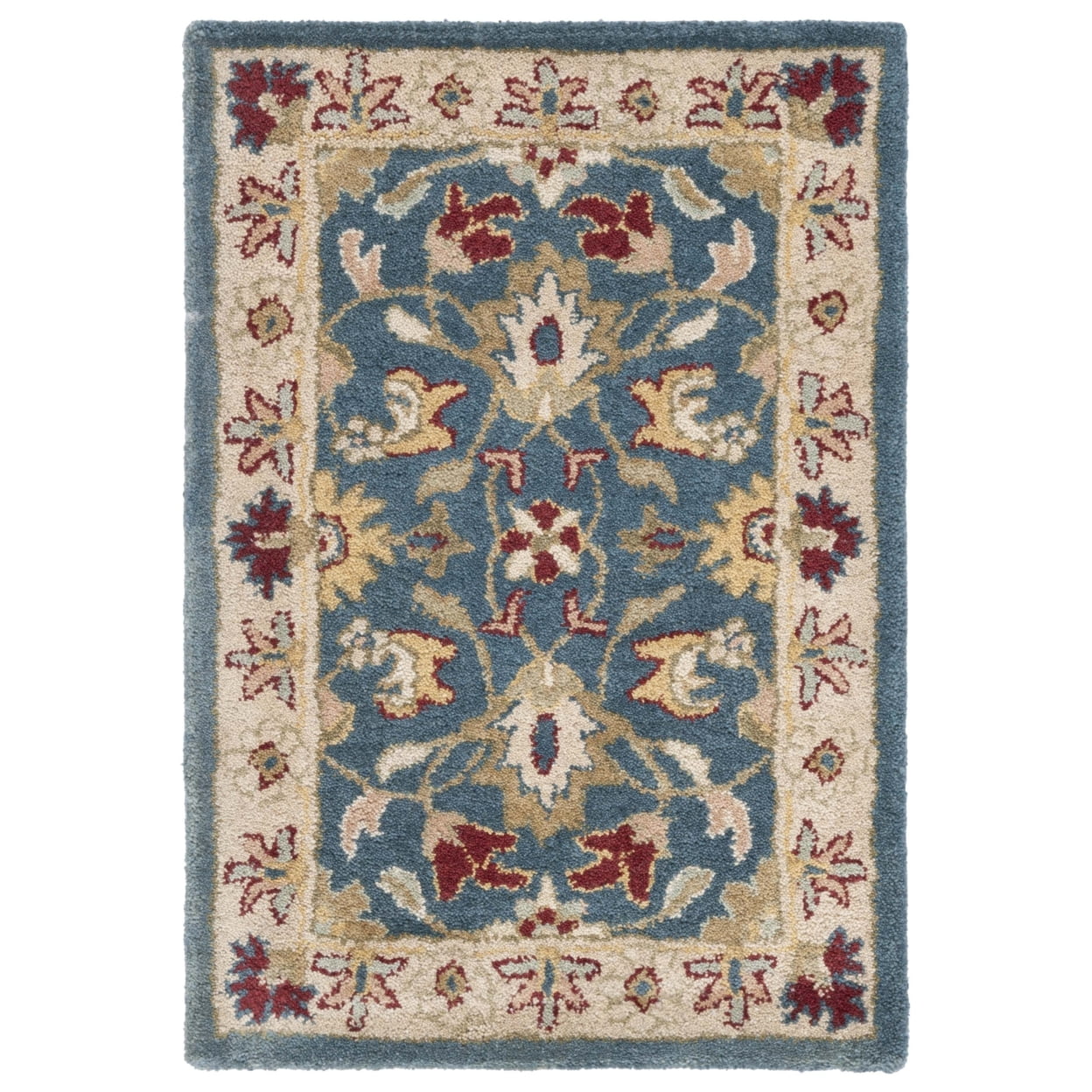 Antiquity Blue and Beige Wool Tufted Area Rug