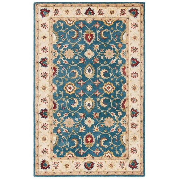SAFAVIEH Antiquity Anderson Oriental Wool Area Rug, Blue/Beige, 5' x 8'