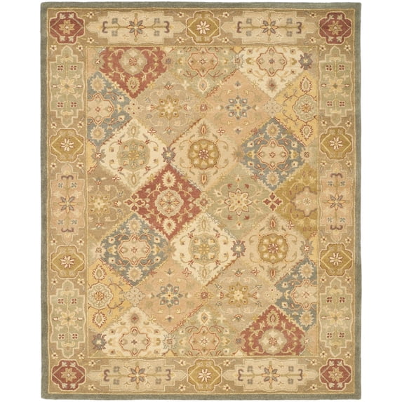 SAFAVIEH Antiquity Augustin Transitional Bordered Wool Area Rug, Multi/Beige, 12' x 18'