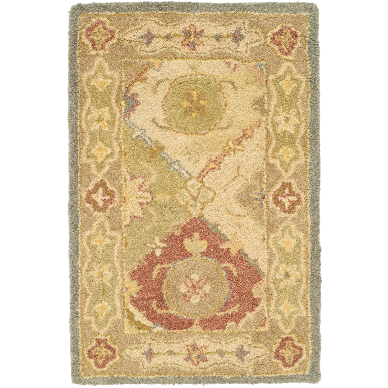 Handmade Multi Beige Wool 2' x 3' Tufted Accent Rug