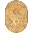 thumbnail image 1 of SAFAVIEH Antiquity Augustin Transitional Bordered Wool Area Rug, Multi/Beige, 4'6" x 6'6" Oval, 1 of 7