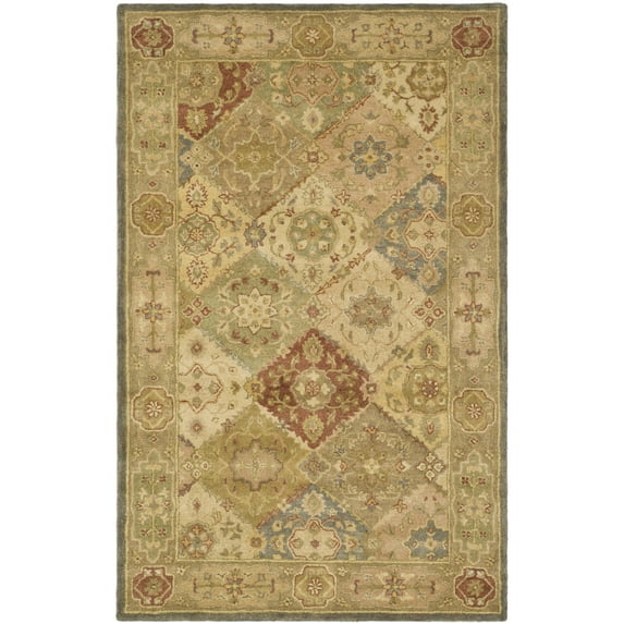 SAFAVIEH Antiquity Augustin Transitional Bordered Wool Area Rug, Multi/Beige, 6' x 9'