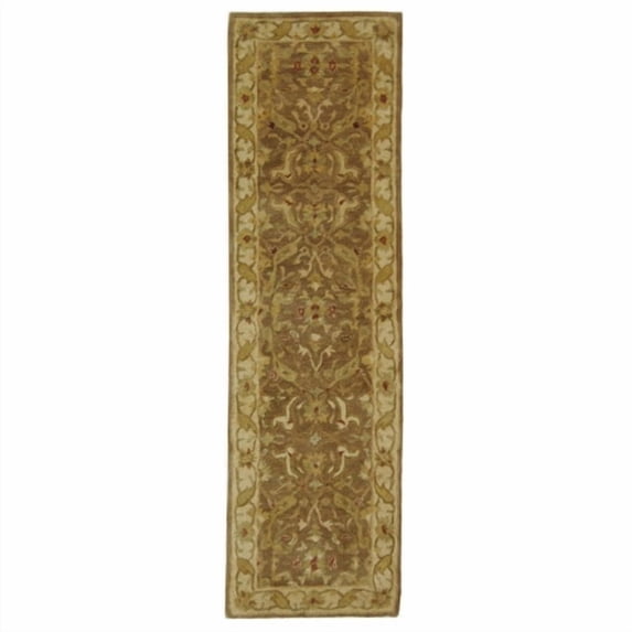 SAFAVIEH Antiquity Beaufort Oriental Wool Runner Rug, Brown/Gold, 2'3" x 8'