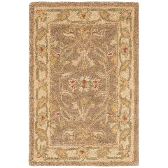 SAFAVIEH Antiquity Beaufort Traditional Floral Wool Area Rug, Brown/Gold, 2'3" x 4'