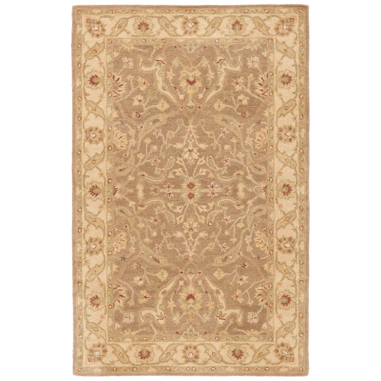Antiquity Brown and Gold Tufted Wool Area Rug