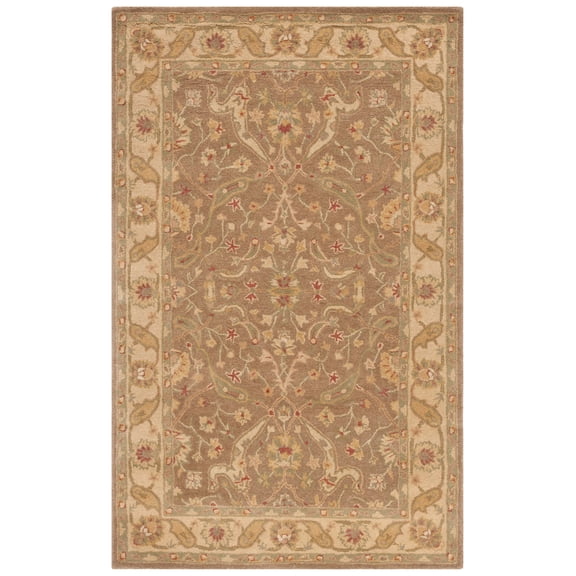 SAFAVIEH Antiquity Beaufort Traditional Floral Wool Area Rug, Brown/Gold, 6' x 9'