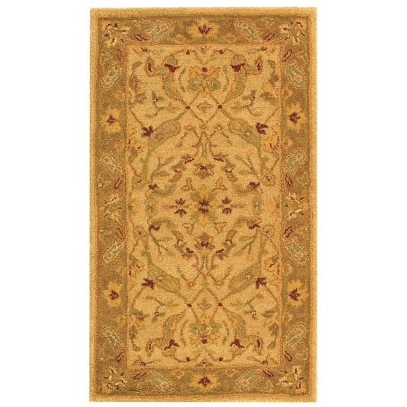 SAFAVIEH Antiquity Beaufort Traditional Floral Wool Area Rug, Ivory/Brown, 2' x 3'