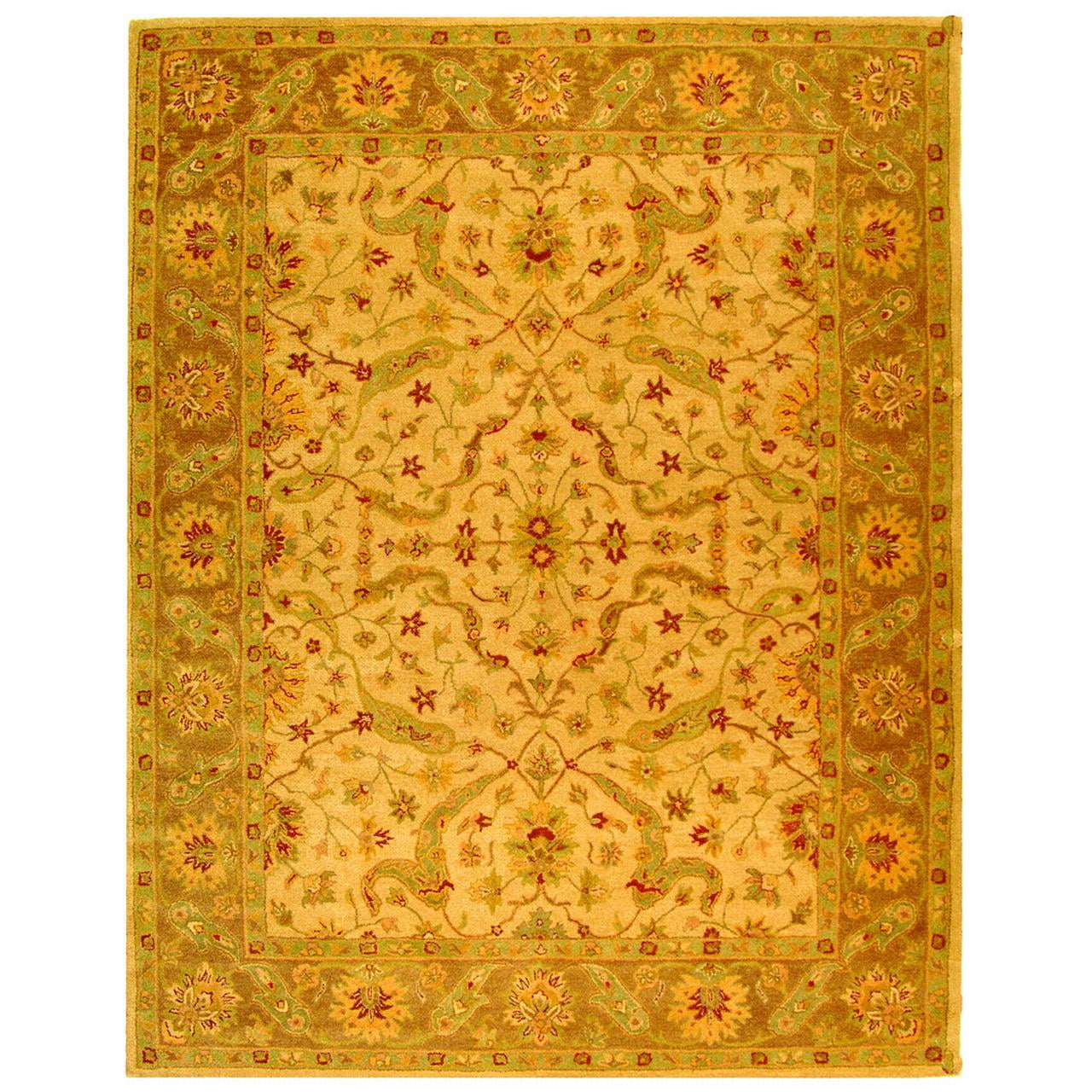 Handmade Ivory and Brown Tufted Wool Round Rug