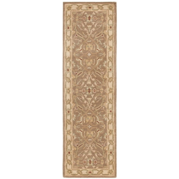 SAFAVIEH Antiquity Beaufort Traditional Floral Wool Runner Rug, Brown/Gold, 2'3" x 22'