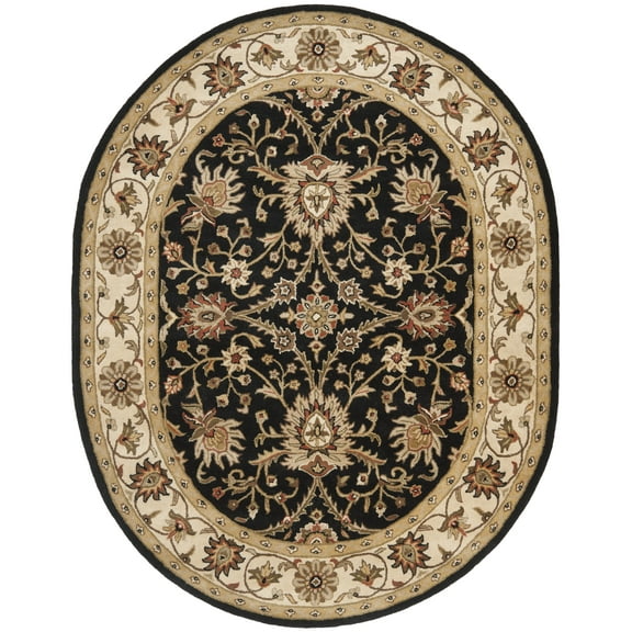 SAFAVIEH Antiquity Beaumont Oriental Area Rug, Black/Ivory, 7'6" x 9'6" Oval