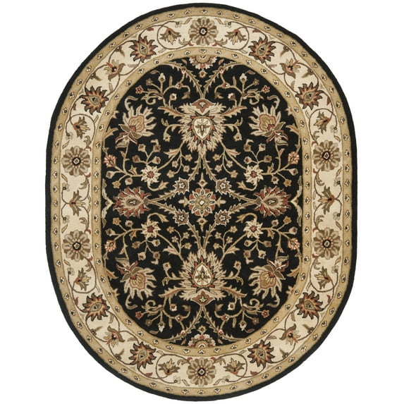 SAFAVIEH Antiquity Beaumont Oriental Area Rug, Black/Ivory, 7'6" x 9'6" Oval
