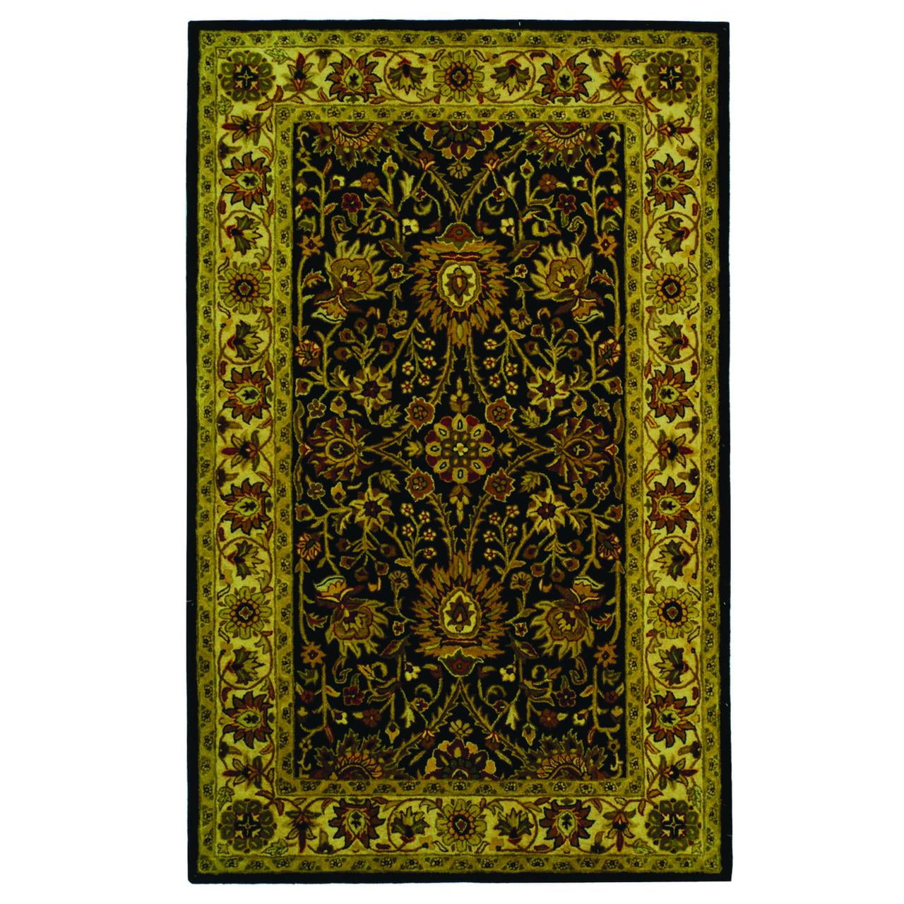 Handmade Black and Ivory Tufted Wool Area Rug