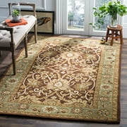 SAFAVIEH Antiquity Beaumont Traditional Wool Area Rug, Chocolate/Blue, 8'3" x 11'