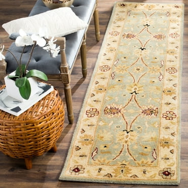 SAFAVIEH Antiquity Beaumont Traditional Wool Runner Rug, Light Blue/Ivory, 2'3" x 12'