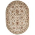 thumbnail image 1 of SAFAVIEH Antiquity Bernadette Floral Bordered Wool Area Rug, Grey Beige/Sage, 4'6" x 6'6" Oval, 1 of 8