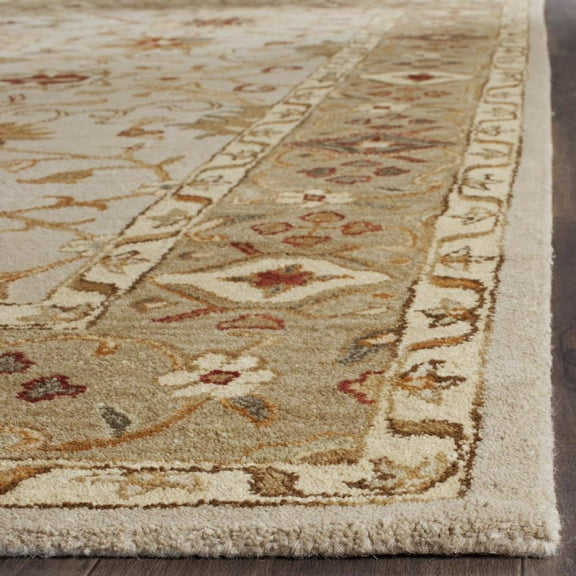 SAFAVIEH Antiquity Bernadette Oriental Wool Area Rug, Grey Beige/Sage, 8'3" x 11'