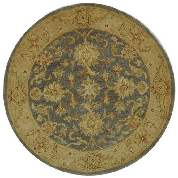 SAFAVIEH Antiquity Bethanie Oriental Wool Area Rug, Blue/Beige, 3'6" x 3'6" Round