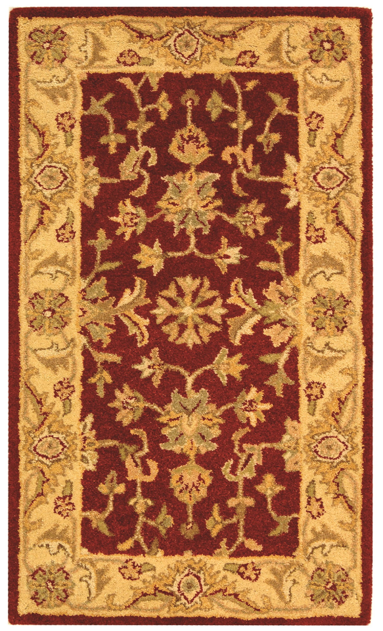 Handmade Red and Gold Wool Tufted Area Rug 2'3" x 4'