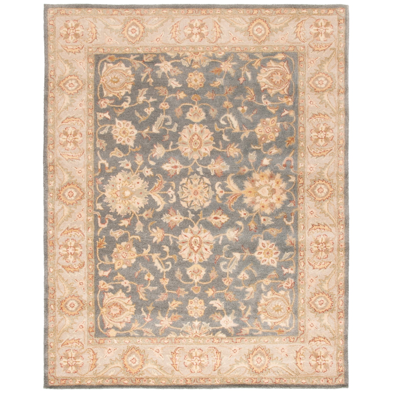 Handmade Blue and Beige Wool Tufted Area Rug