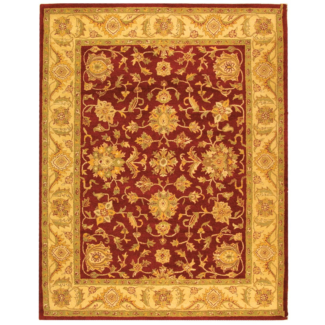 Handmade Tufted Red Wool 6' x 9' Reversible Area Rug