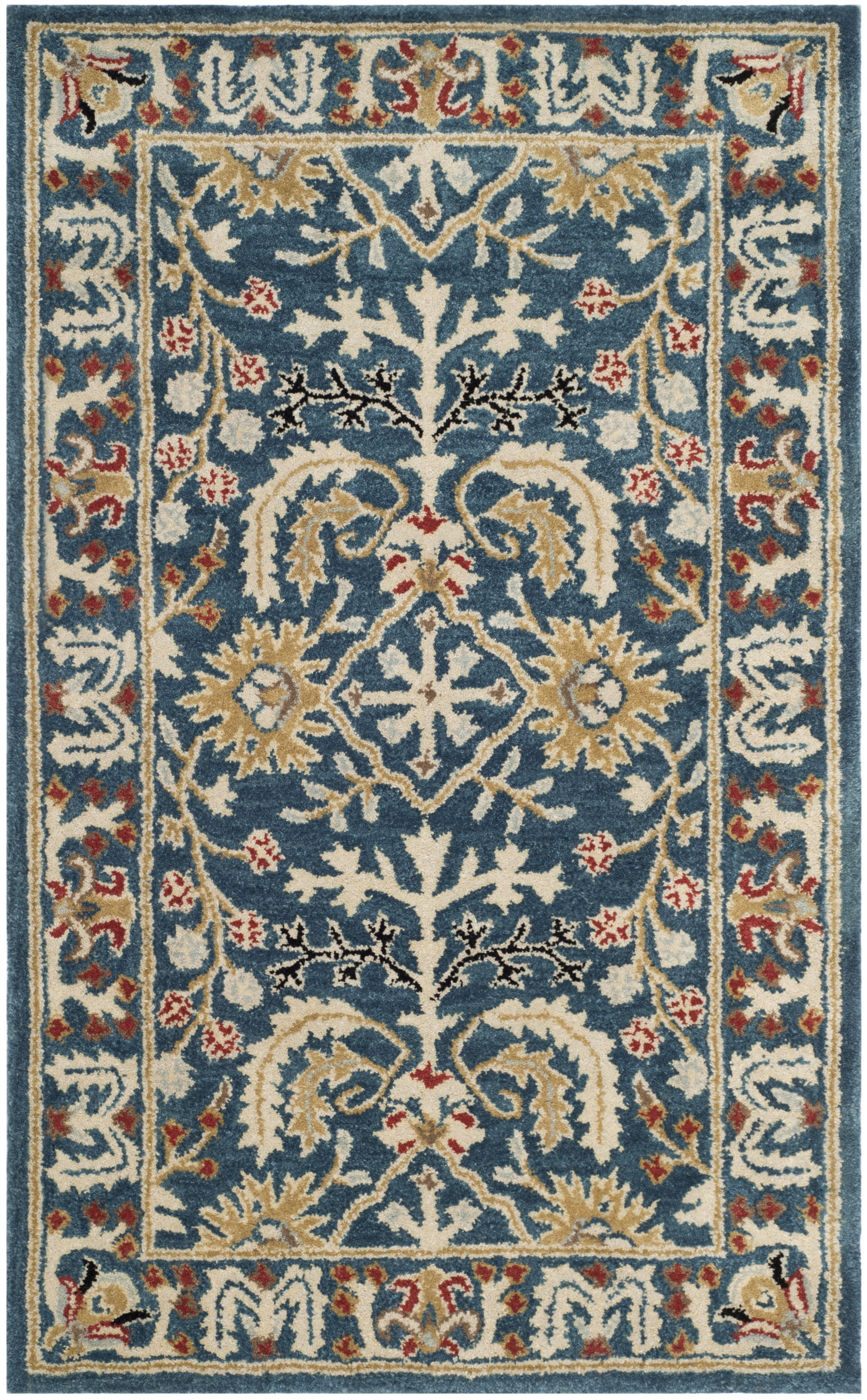 SAFAVIEH Antiquity Caelestinus Oriental Wool Area Rug, Dark Blue/Multi, 3' x 5'
