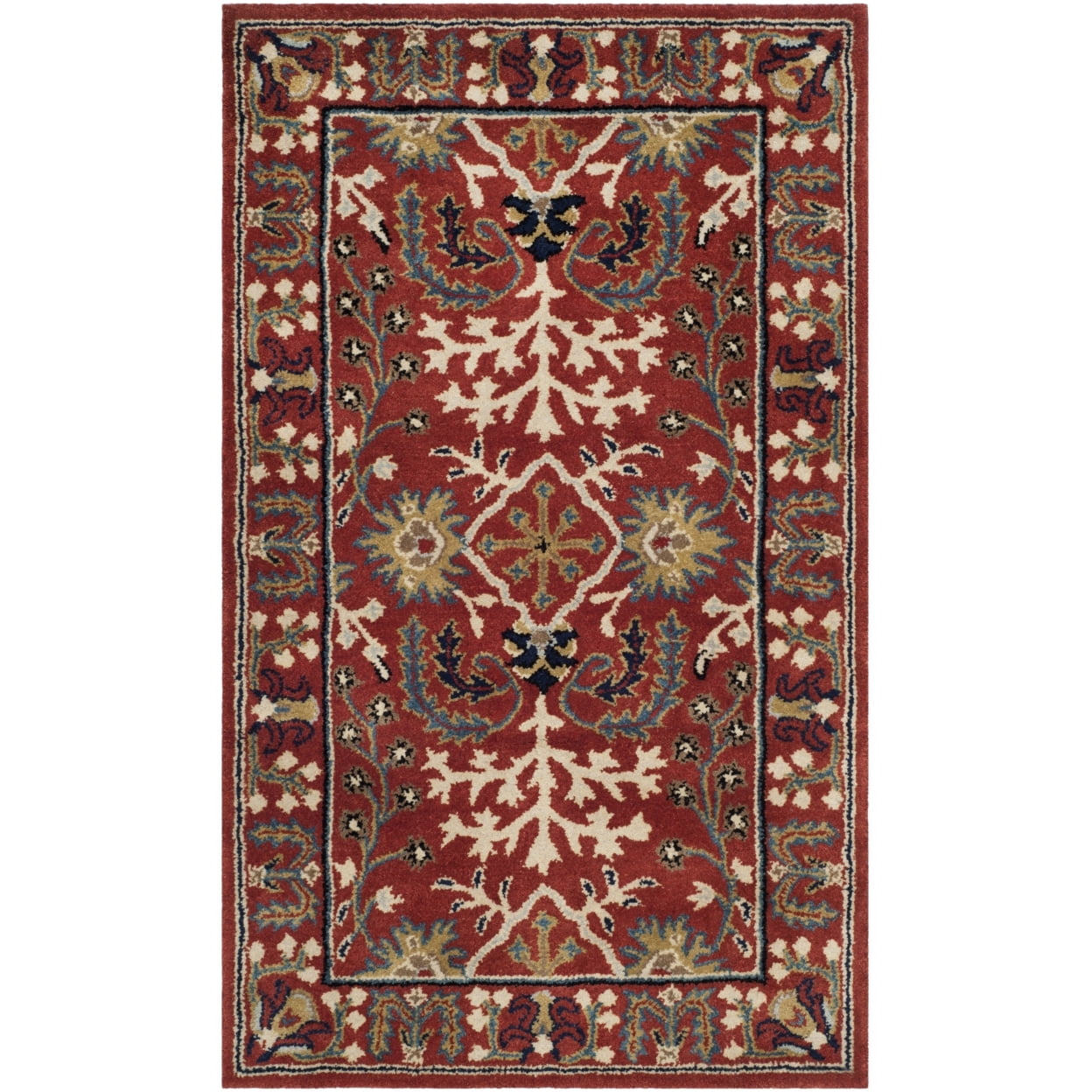 Antiquity Red and Multi Wool Handmade Tufted Area Rug