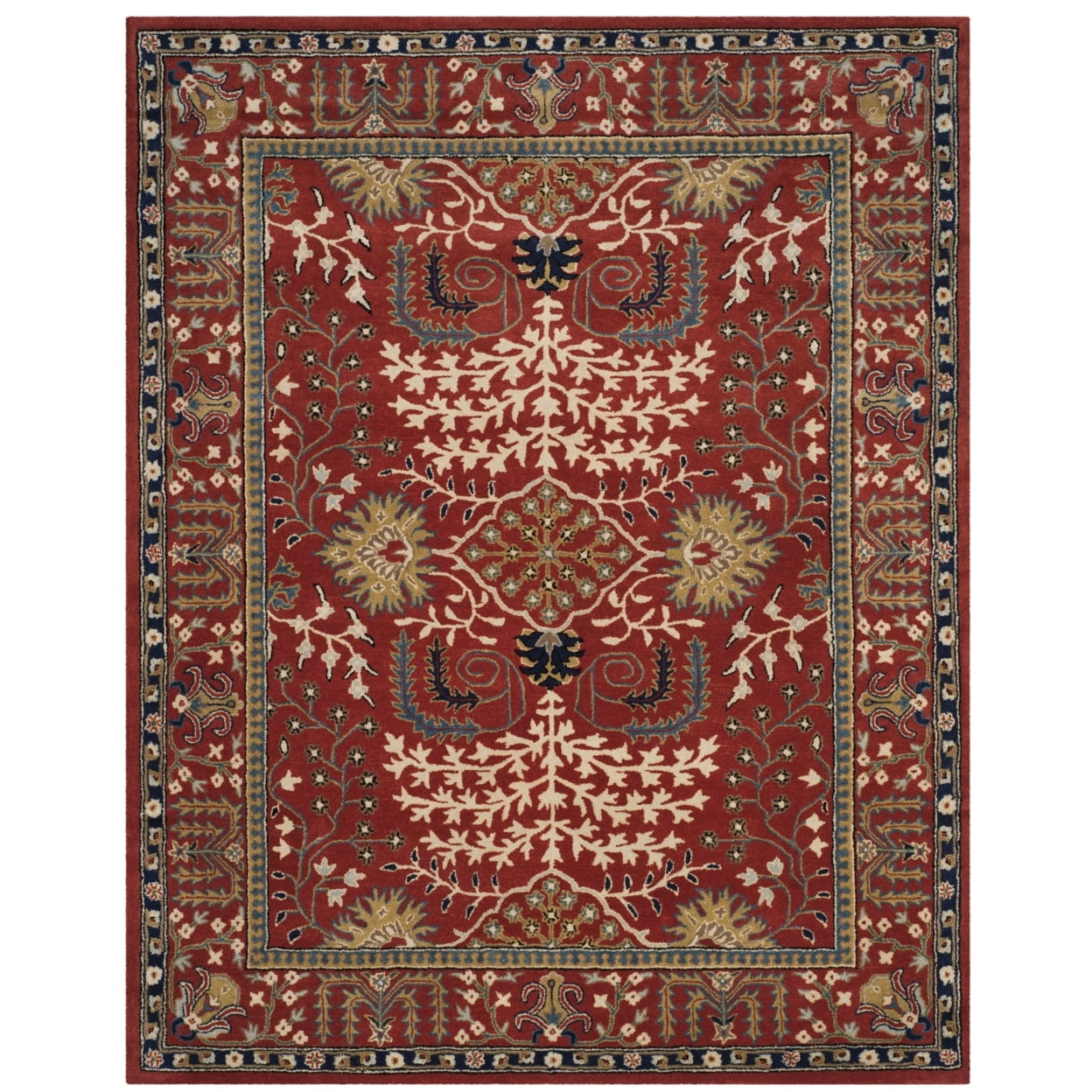 Antiquity Red and Multi Wool 5' x 8' Handmade Tufted Rug
