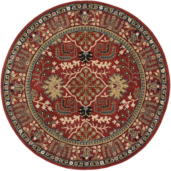 SAFAVIEH Antiquity Caelestinus Oriental Wool Area Rug, Red/Multi, 6' x 6' Round