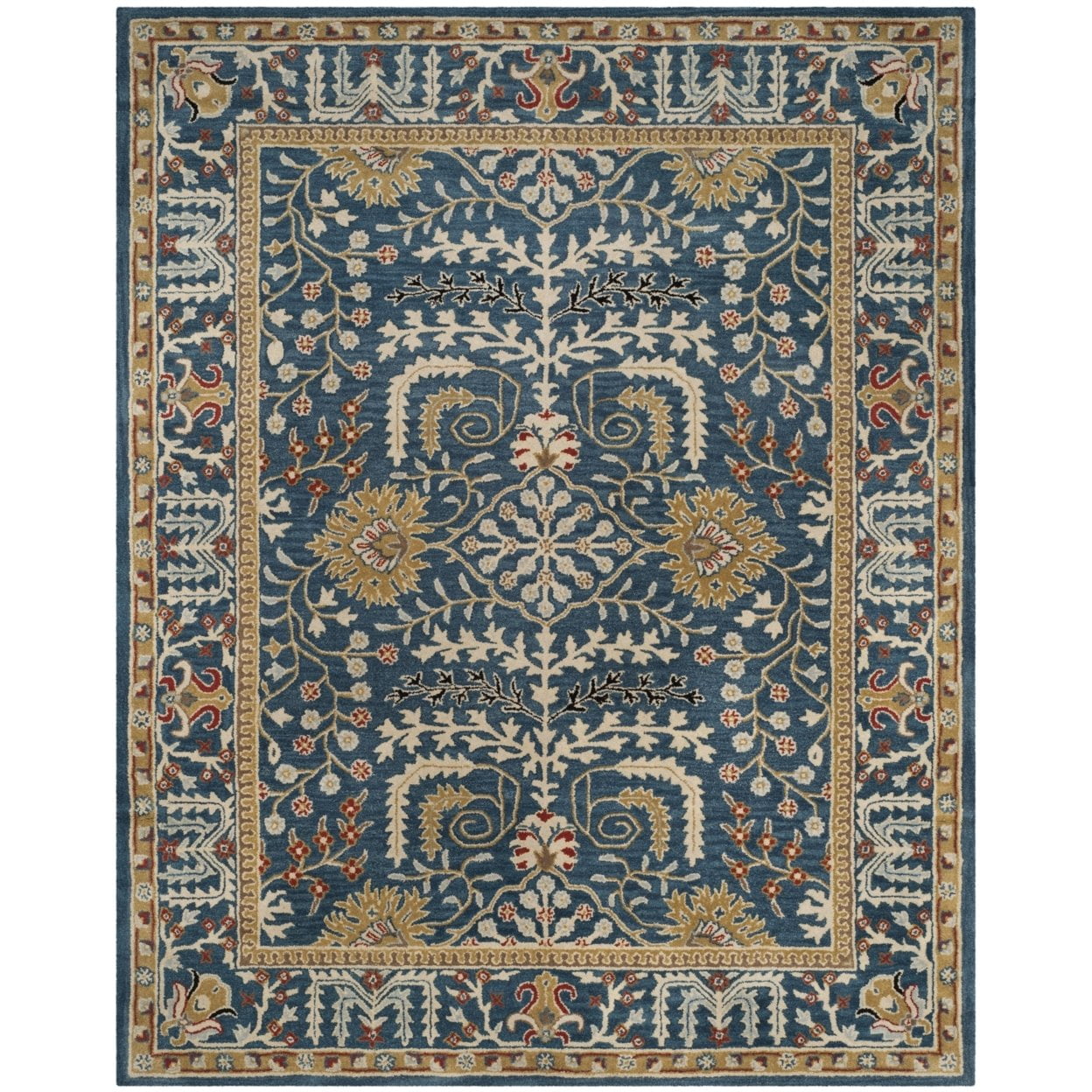 Antiquity Hand-Tufted Dark Blue Wool 6' Square Rug