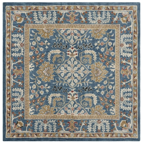 SAFAVIEH Antiquity Caelestinus Oriental Wool Area Rug, Dark Blue/Multi, 8' x 8' Square