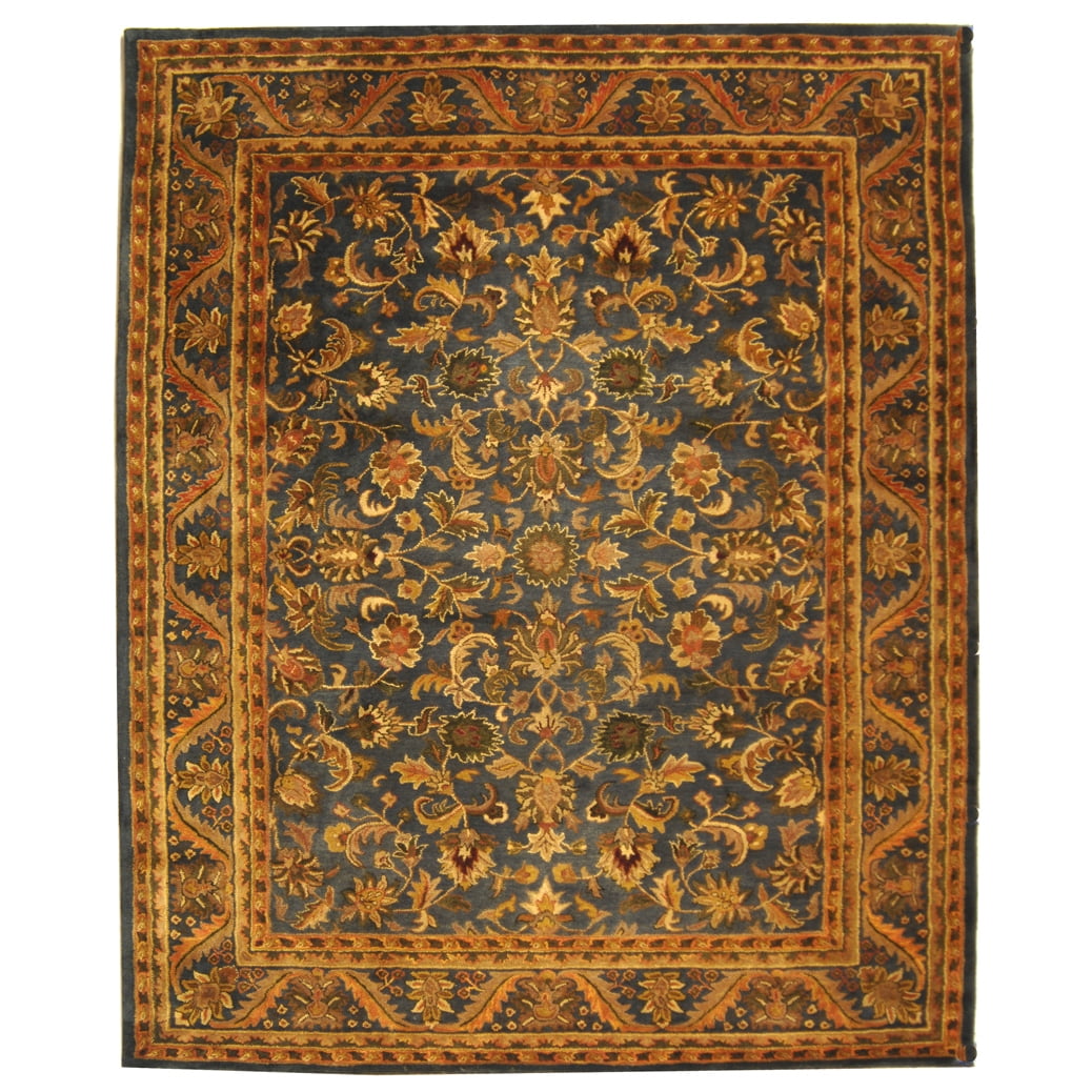 Elegant Azure Hand-Tufted Wool Area Rug, 6' x 9'