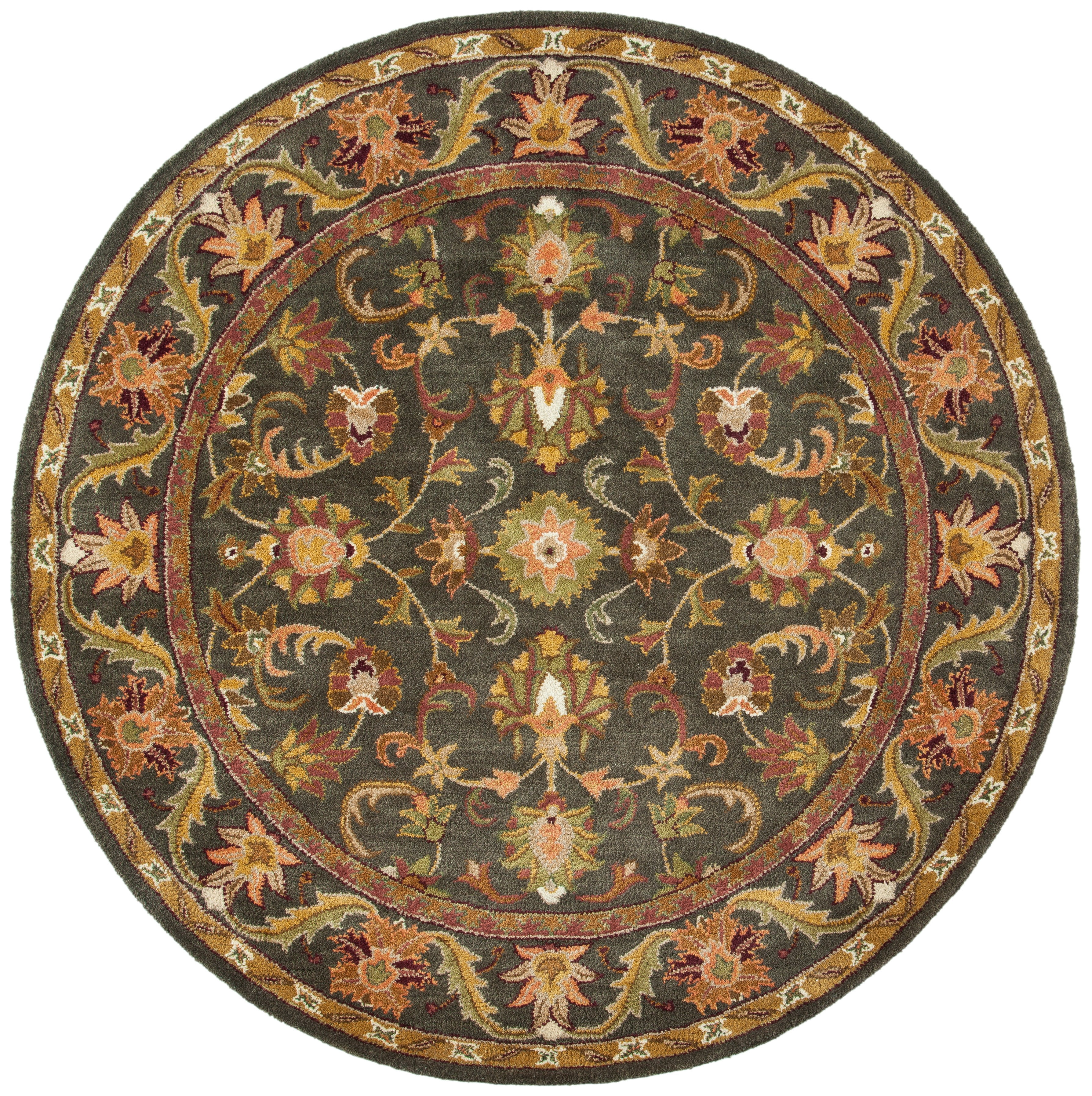 SAFAVIEH Antiquity Carmella Oriental Wool Area Rug, Green/Gold, 4'6" x 6'6" Oval