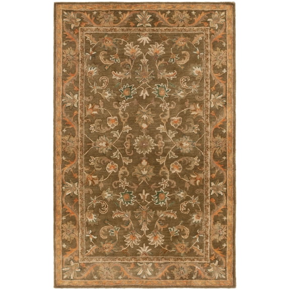 SAFAVIEH Antiquity Carmella Oriental Wool Area Rug, Olive/Gold, 5' x 8'