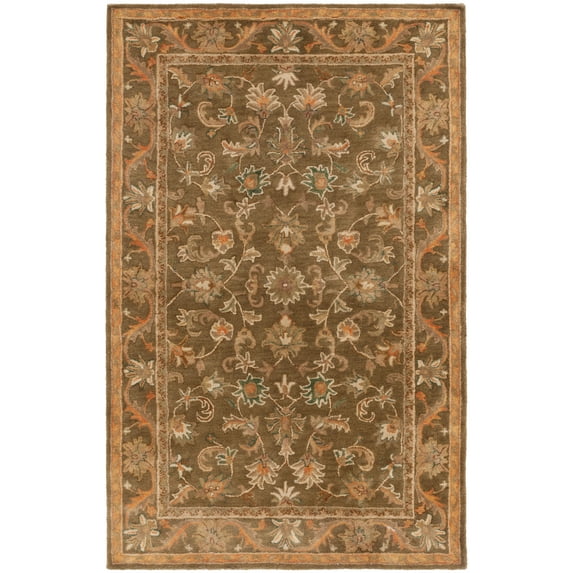 SAFAVIEH Antiquity Carmella Oriental Wool Area Rug, Olive/Gold, 5' x 8'