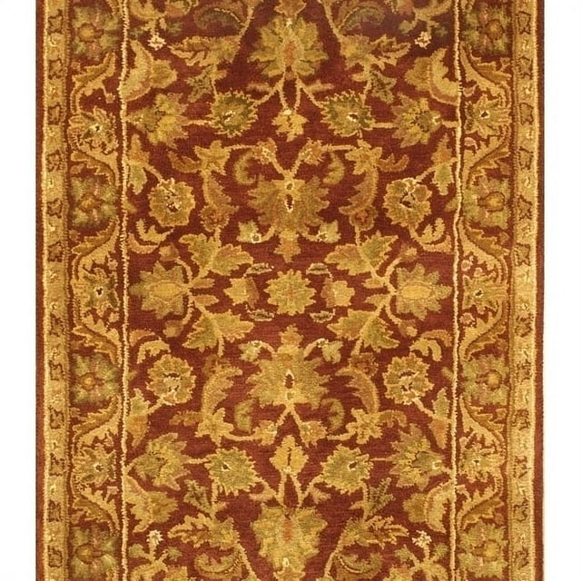 SAFAVIEH Antiquity Carmella Floral Bordered Wool Area Rug, Wine/Gold, 3' x 5'