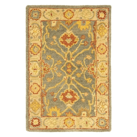 SAFAVIEH Antiquity Chanelle Oriental Wool Runner Rug, Blue/Ivory, 2'3" x 10'