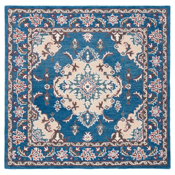 SAFAVIEH Antiquity Christopher Oriental Area Rug, Blue/Ivory, 6' x 6' Square