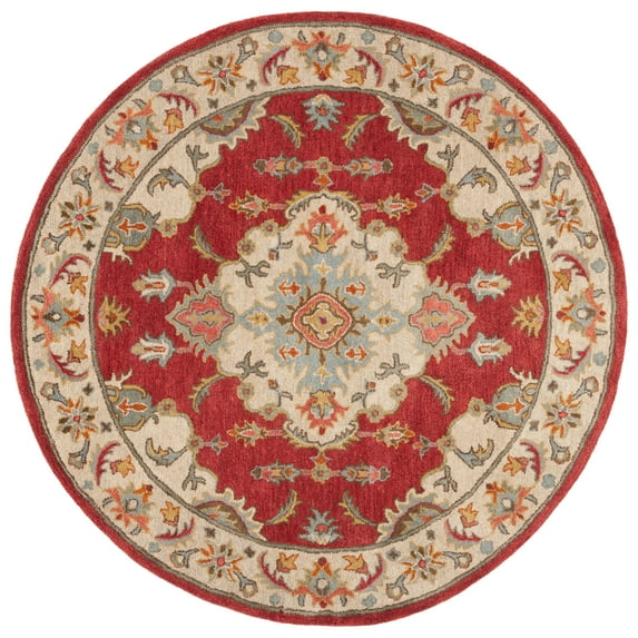 SAFAVIEH Antiquity Christopher Oriental Area Rug, Red/Grey, 6' x 6' Round