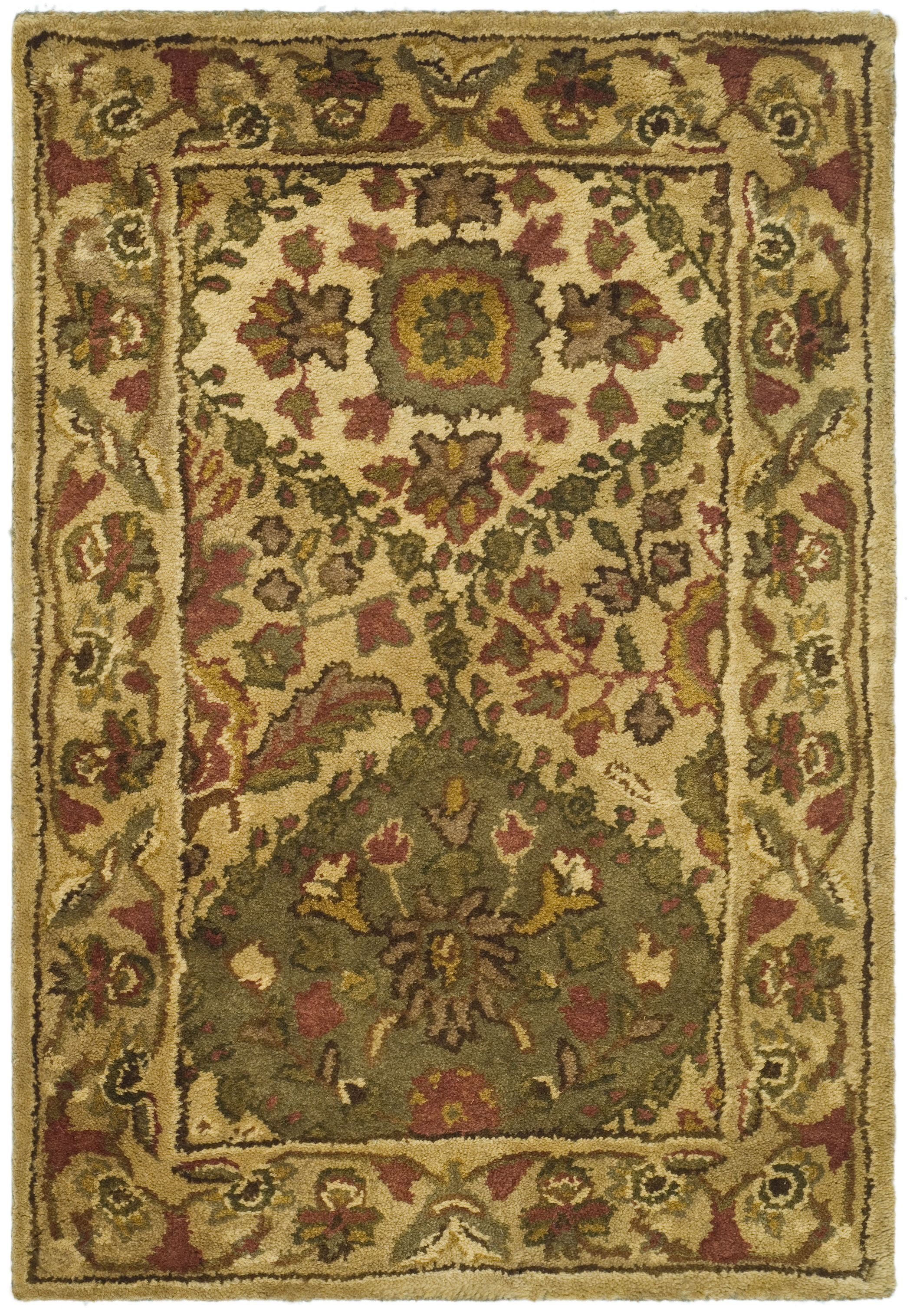 Beige Hand-Tufted Wool Persian-Style Area Rug, 2'3" x 4'