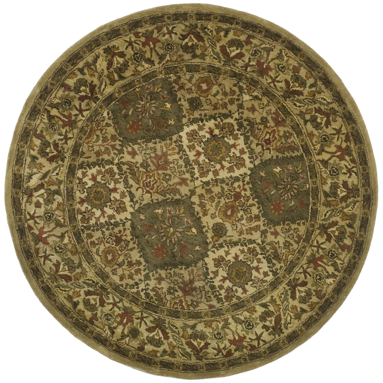 Antiquity Beige Round Hand-Tufted Wool Area Rug