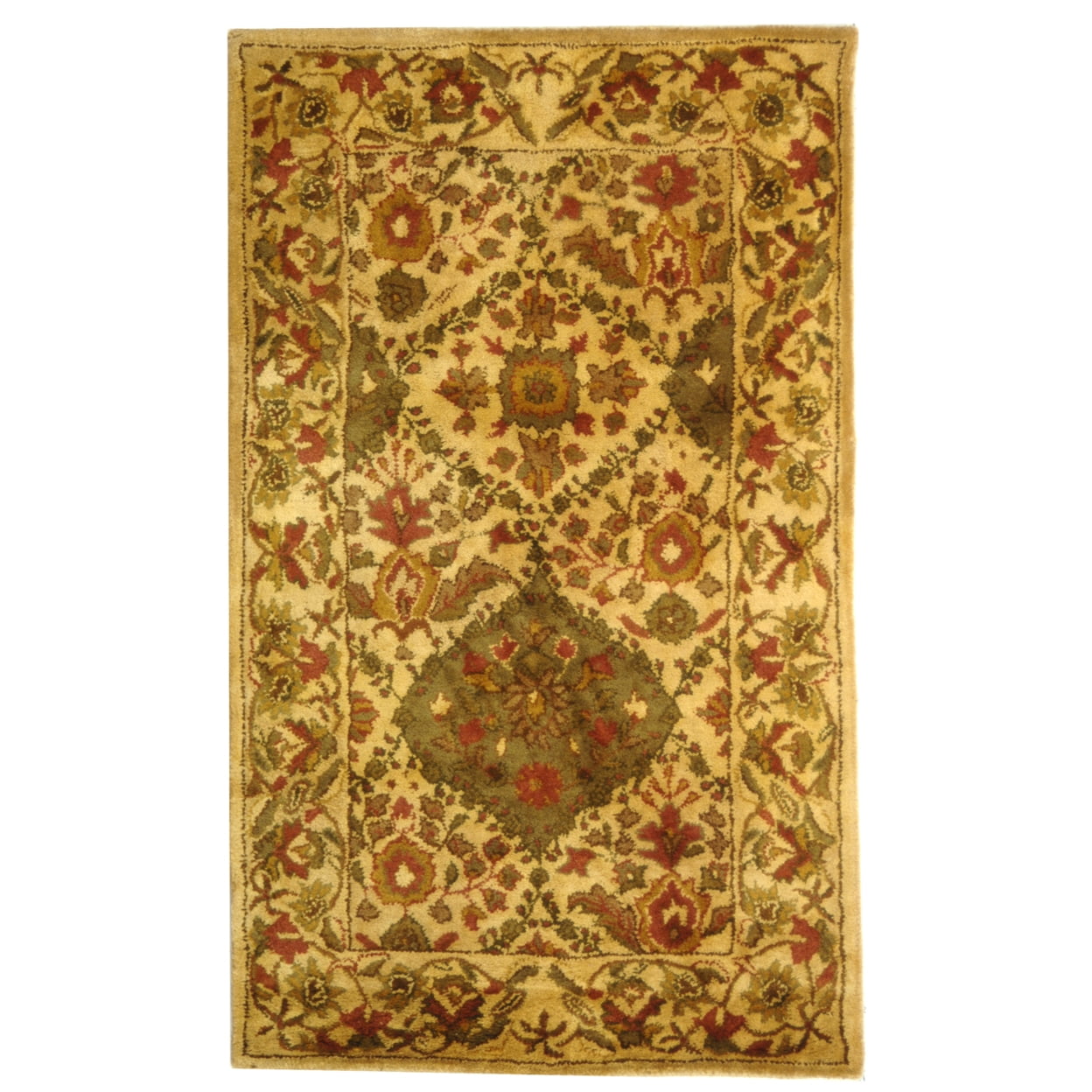 Heirloom Blue Wool Tufted Rectangular Area Rug, 3' x 5'