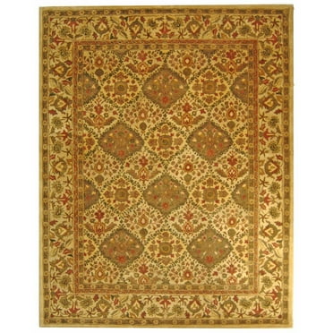 SAFAVIEH Antiquity Clarisse Traditional Floral Wool Area Rug, Beige, 7'6" x 9'6" Oval