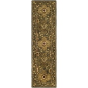 SAFAVIEH Antiquity Clarisse Oriental Wool Runner Rug, Olive, 2'3" x 8'