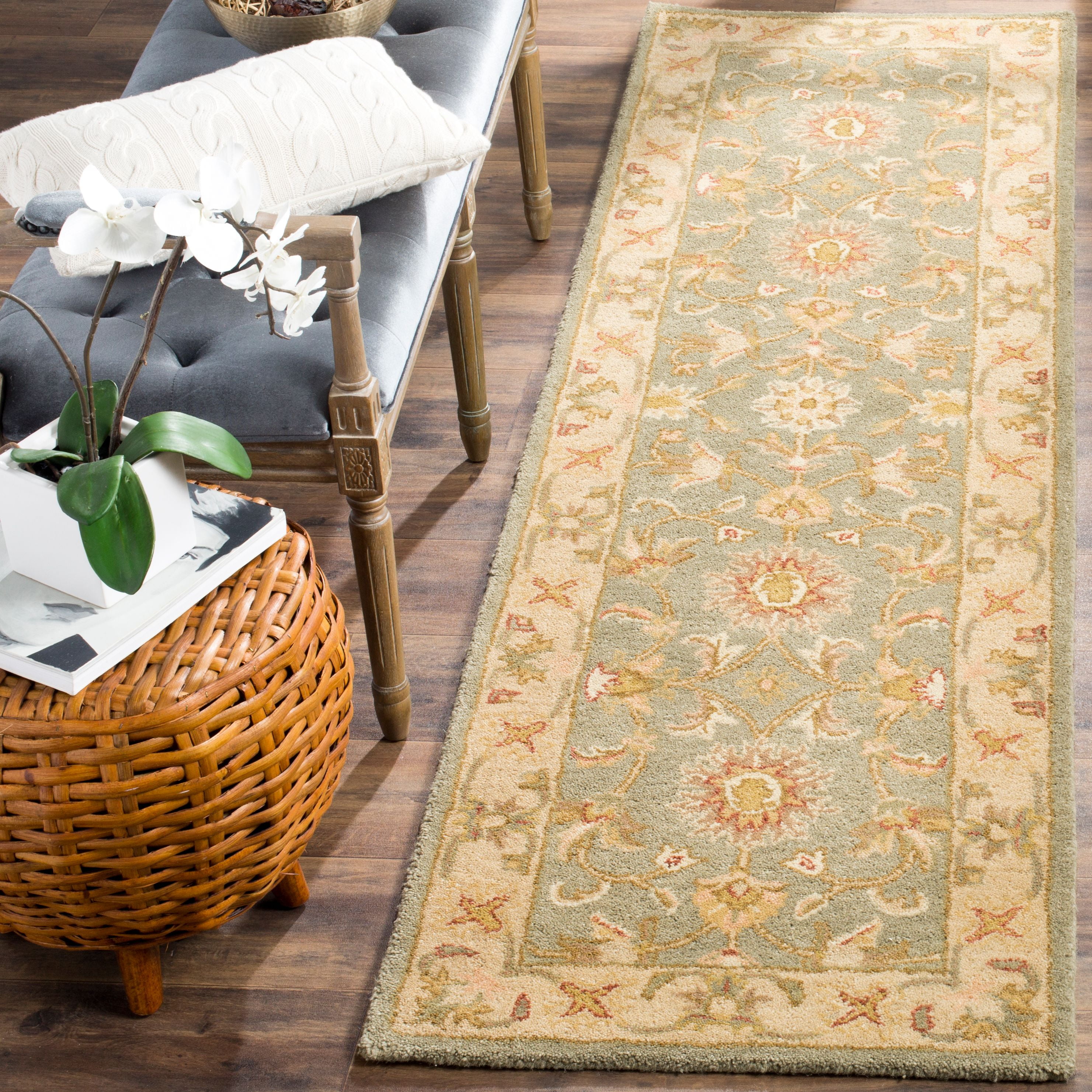 Ivory Elegance 27'' Hand-Tufted Wool Runner in Ivory and Gold