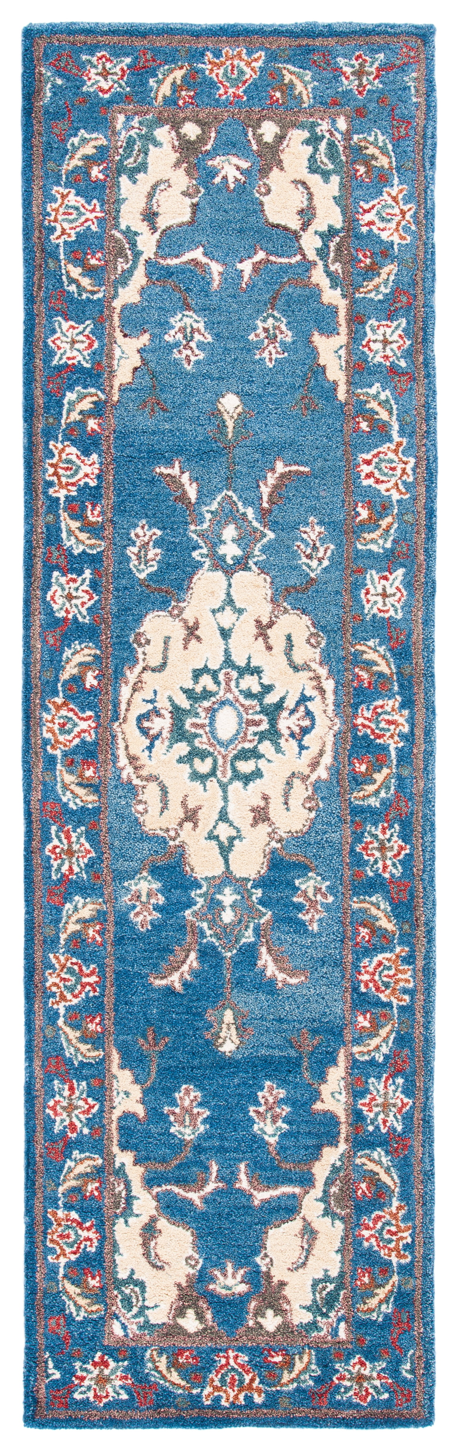 Antiquity Blue and Ivory Wool Hand-Tufted Runner Rug