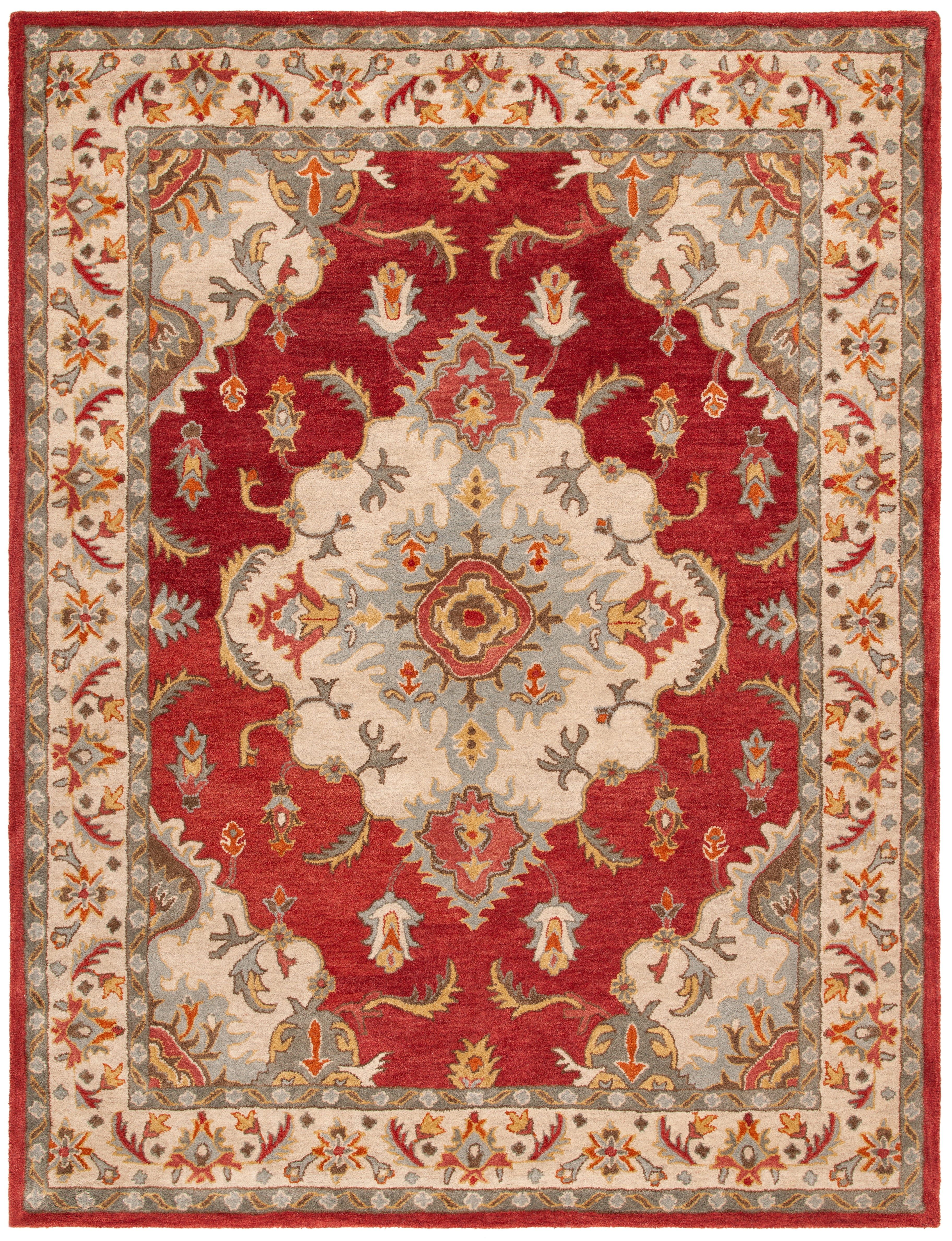 Antiquity Red and Grey Hand Tufted Wool Area Rug